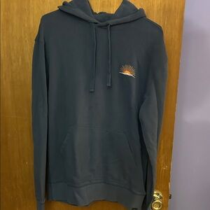 Faherty Navy Hoodie with Embroidered California Map on back